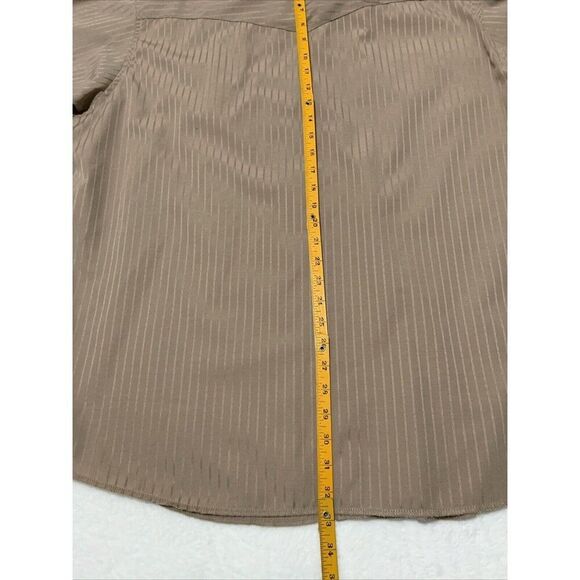 Wrangler Men's L Western Dobby Stripe Brown Gold Snap Long Sleeve Shirt XXL - Picture 7 of 7